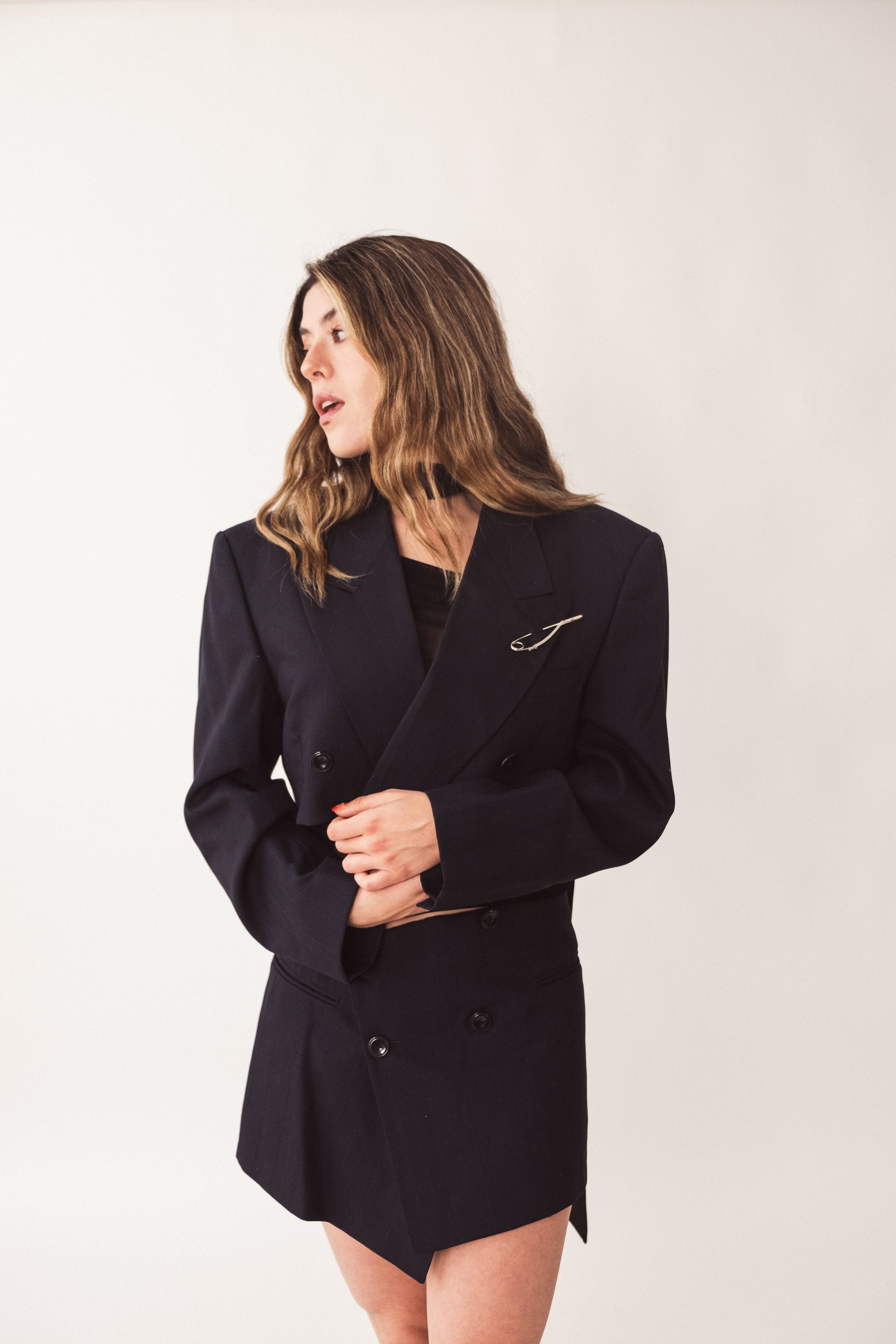 Conjunto Azul Mini Falda x Blazer cropped