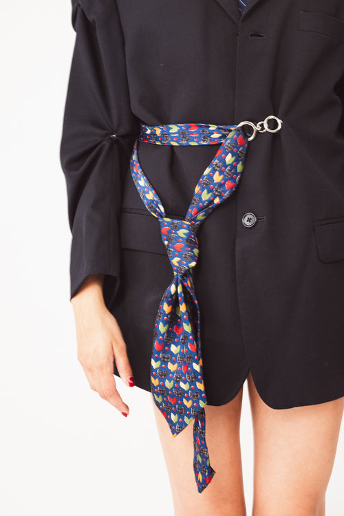 Blazer Oversize con nudo de corbata color negro