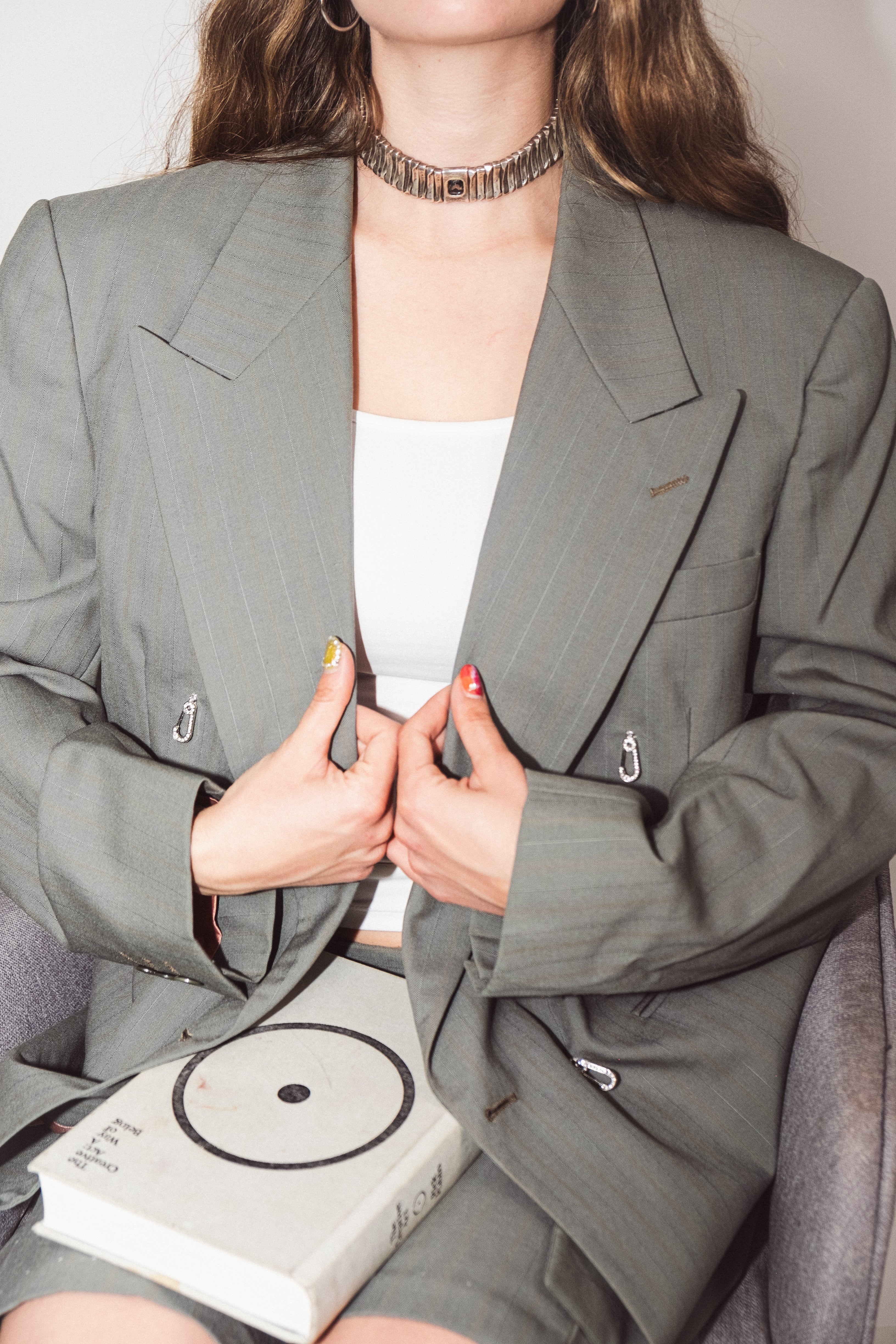 Conjunto Gris Blazer Oversize x Pantalones Cortos